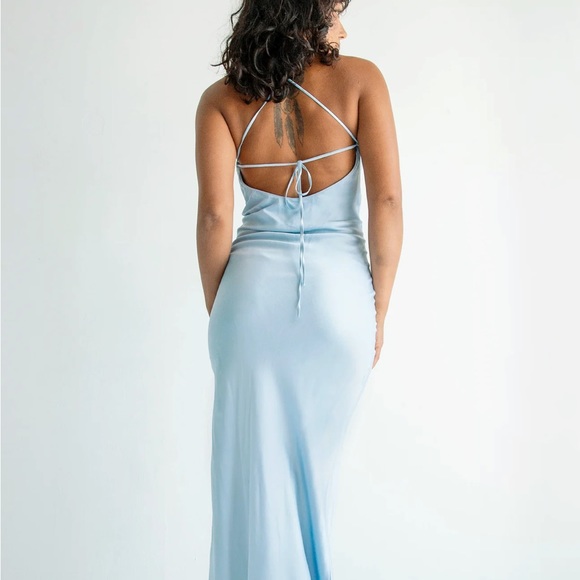 The Line by K Florence Slip Dress in Powder Blue - Picture 4 of 8
